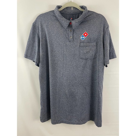 Domino's Other - Domino's L Black Embroidered Uniform Work Collectible Polo Shirt Short Sleeves